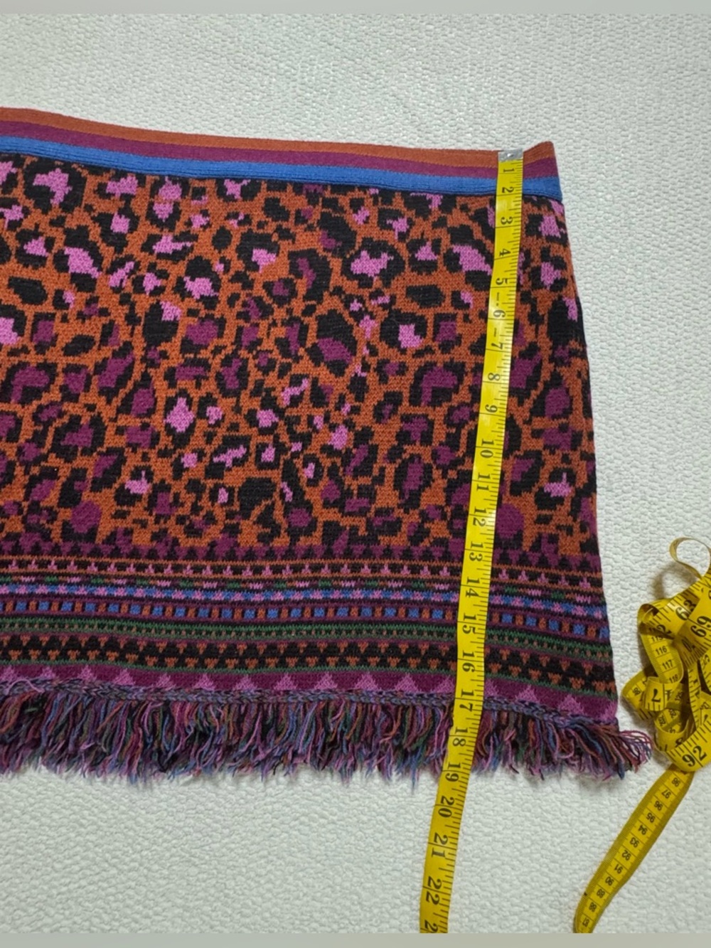 Farm Rio Ainika Tapestry Sweater Wrap Knit Skirt Size L - Picture 11 of 12